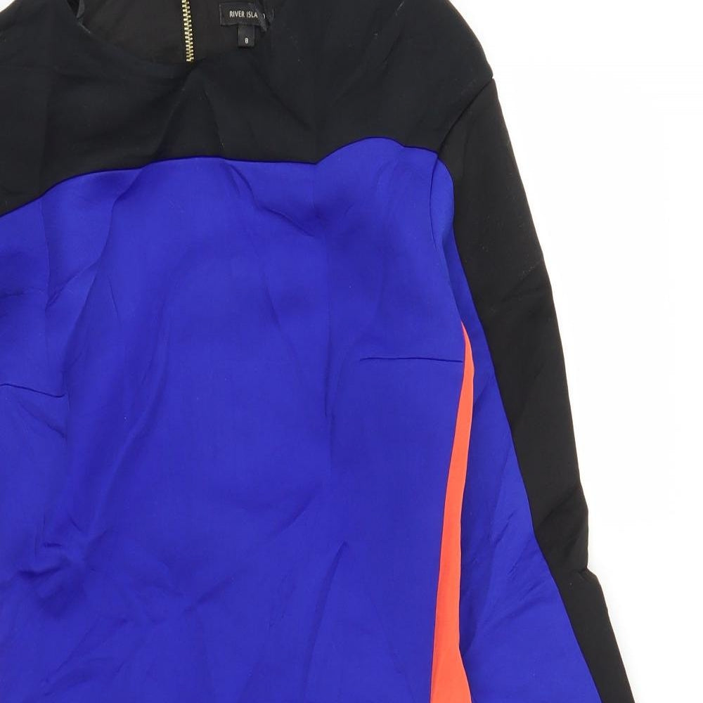 River Island Womens Blue Colourblock  Sheath  Size 8