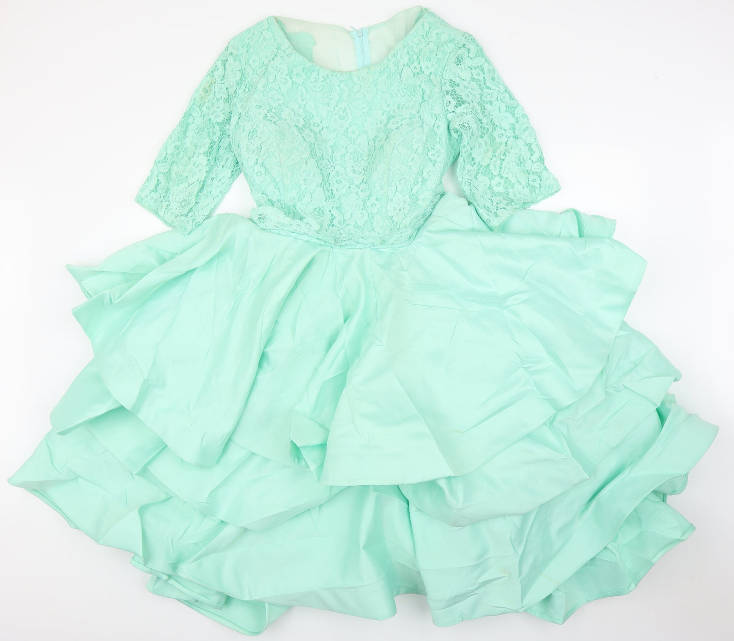 Helin Womens Green Floral  Ball Gown  Size 16