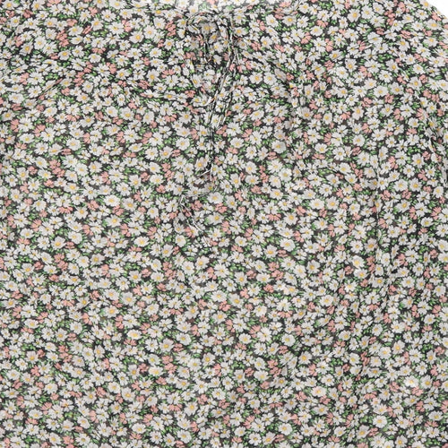 George Womens Beige Floral  Basic Blouse Size 16