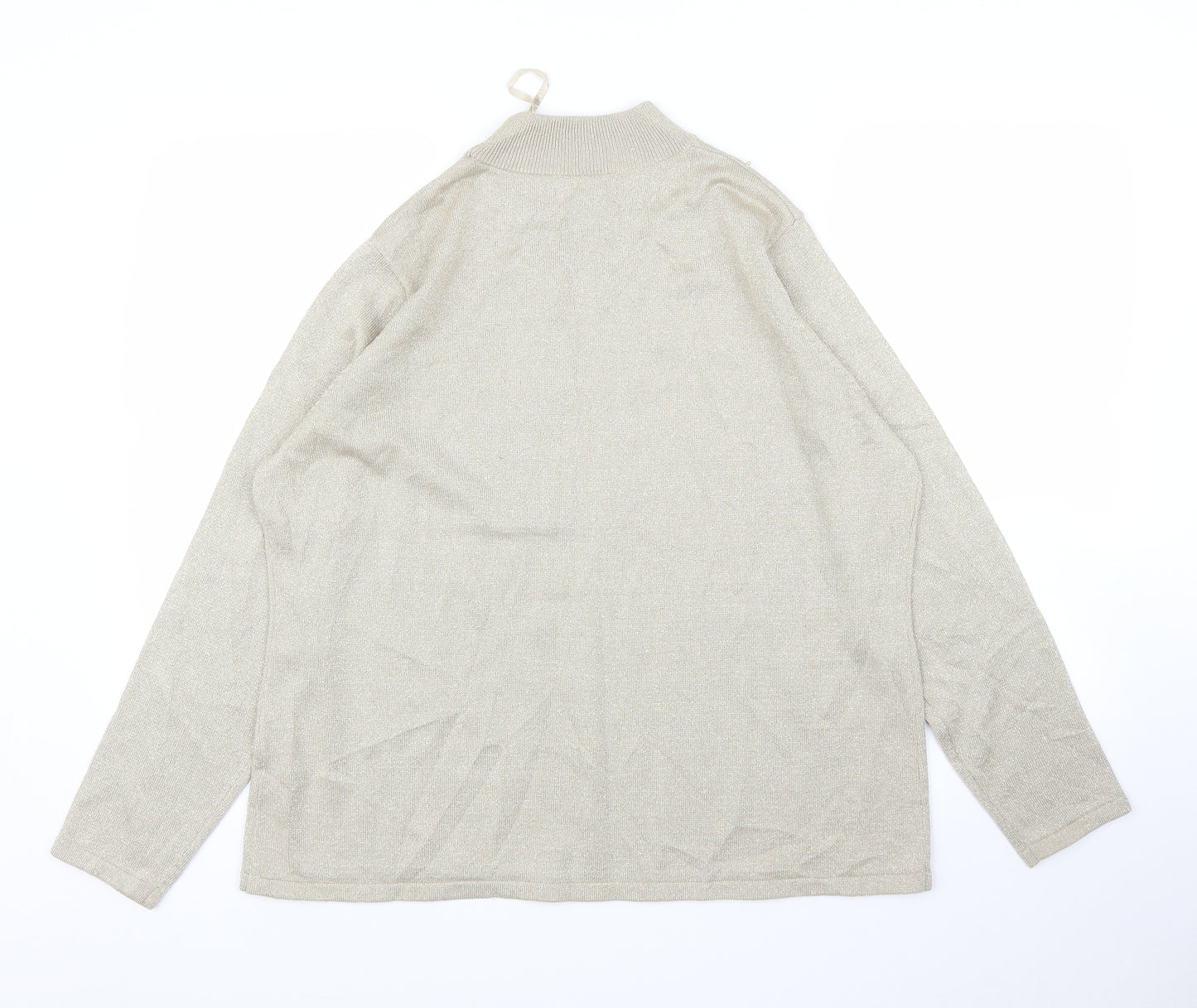 BM Womens Gold   Pullover Jumper Size L  - Pearls