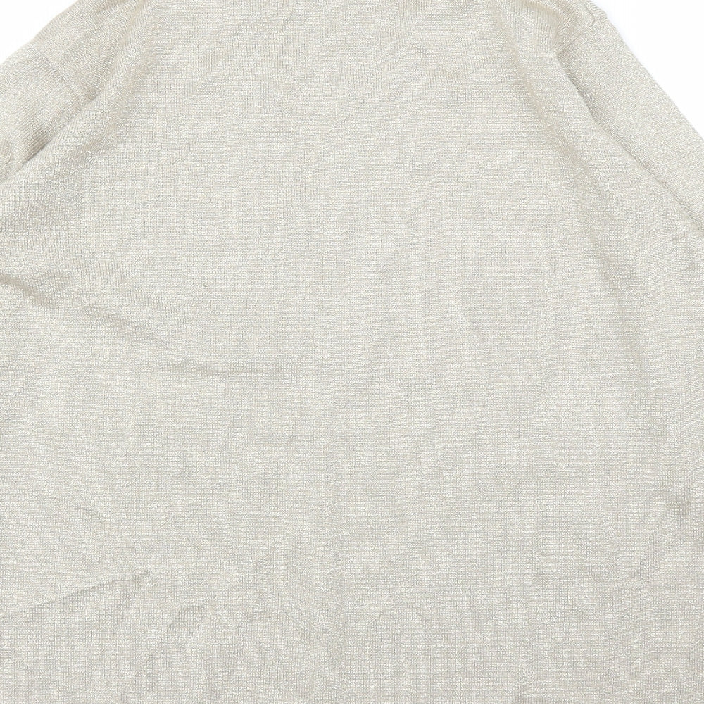 BM Womens Gold   Pullover Jumper Size L  - Pearls