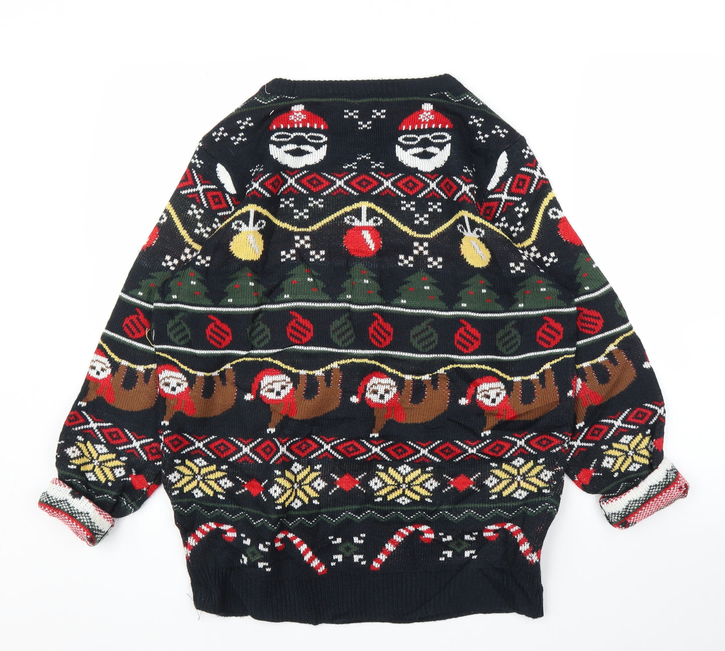 Livergy Mens Blue Fair Isle  Pullover Jumper Size S  - Battery power lights, Christmas