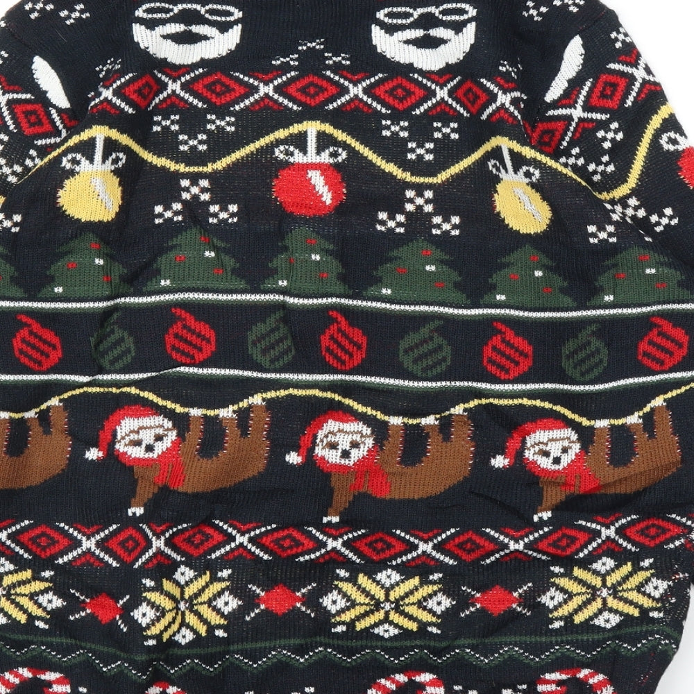 Livergy Mens Blue Fair Isle  Pullover Jumper Size S  - Battery power lights, Christmas