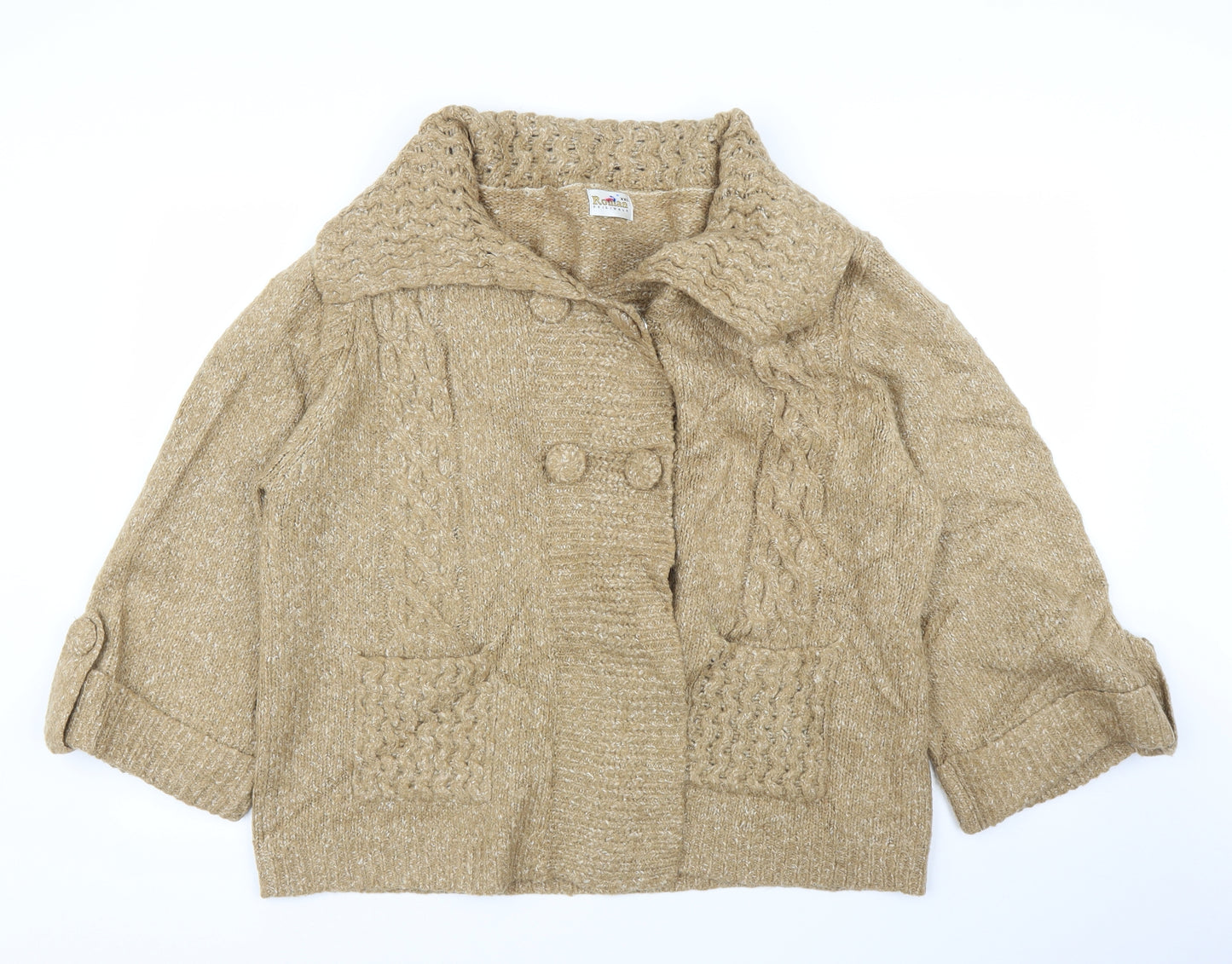 Roman Womens Beige   Cardigan Jumper Size 2XL