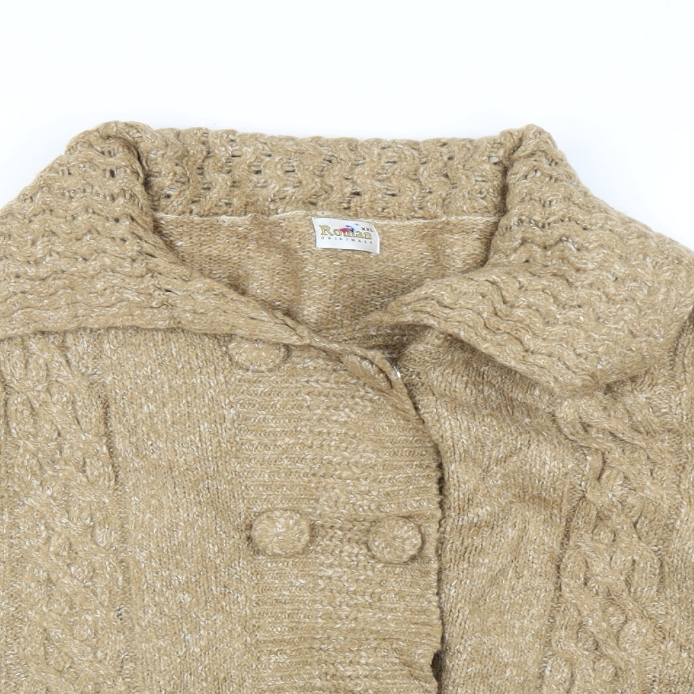 Roman Womens Beige   Cardigan Jumper Size 2XL