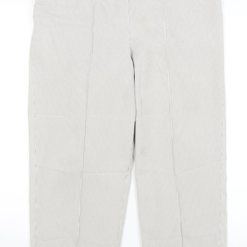 BM Womens Beige Striped  Trousers  Size 14 L25 in