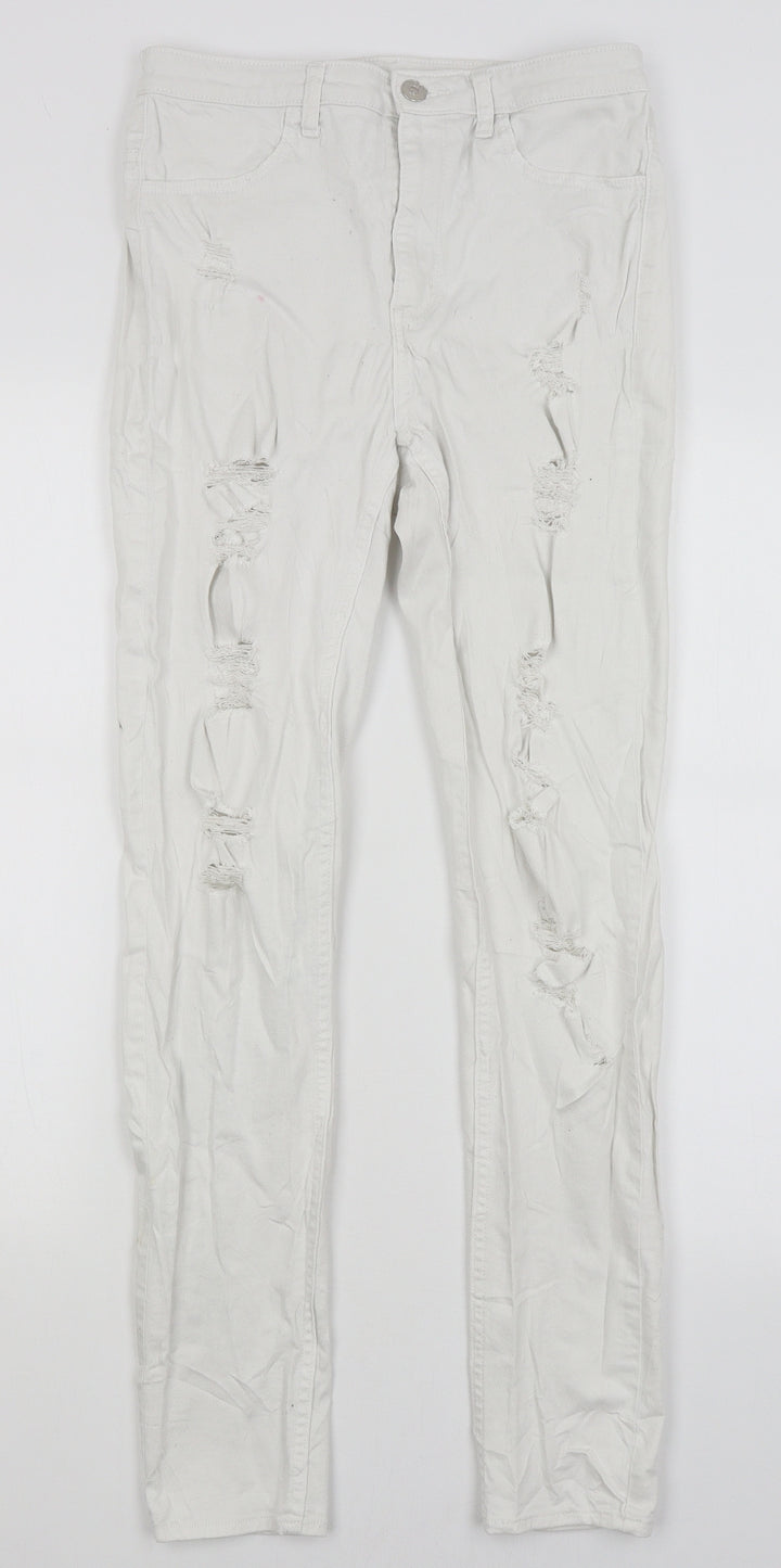H&M Womens White Skinny Jeans Size 12 L29 in