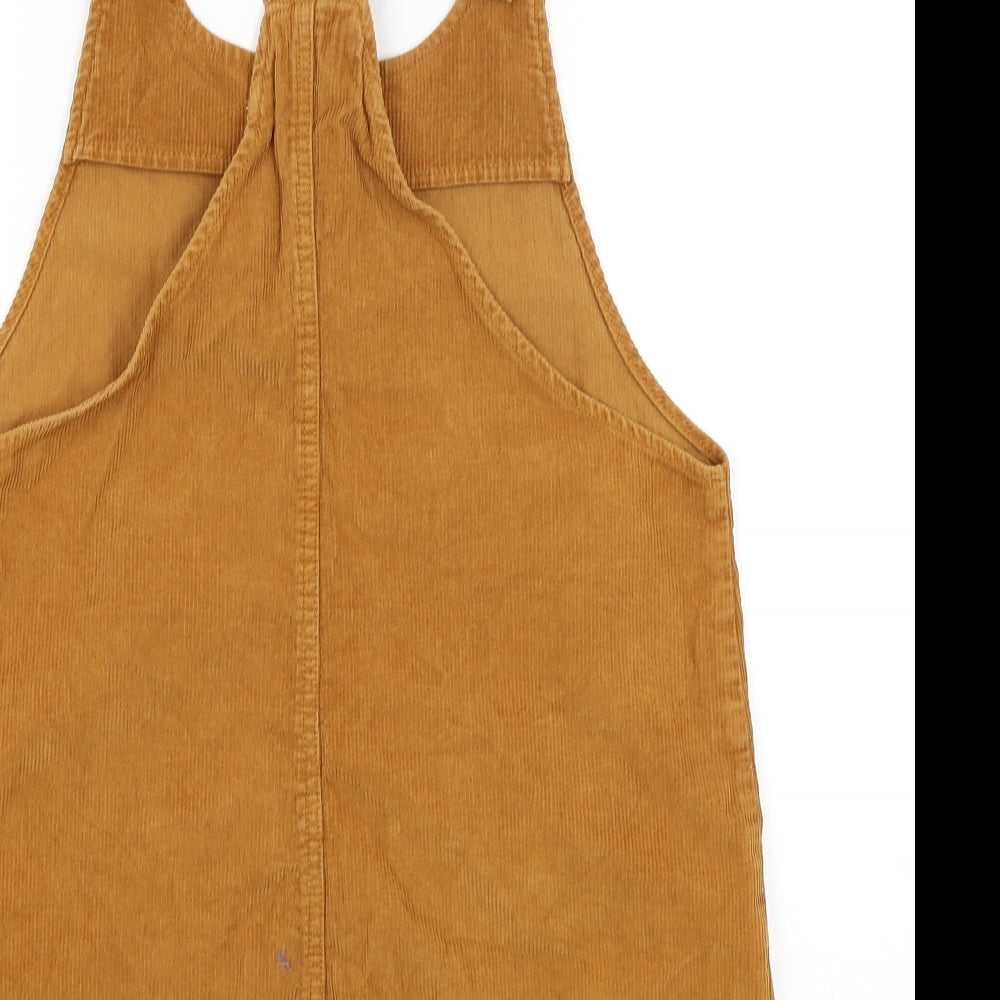 Pull & Bear Womens Orange   Pinafore/Dungaree Dress  Size L