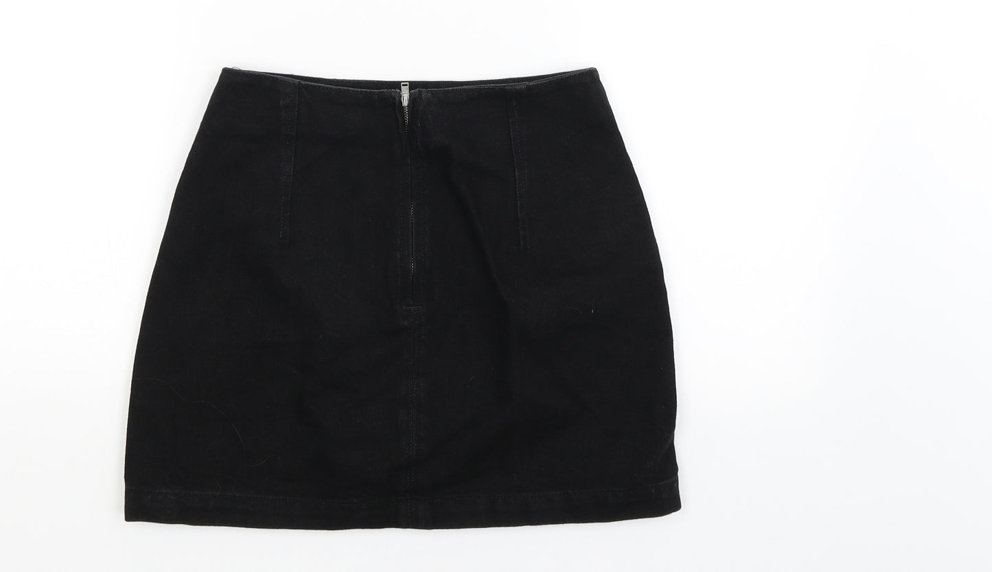 Topshop Womens Black Floral  Mini Skirt Size 6