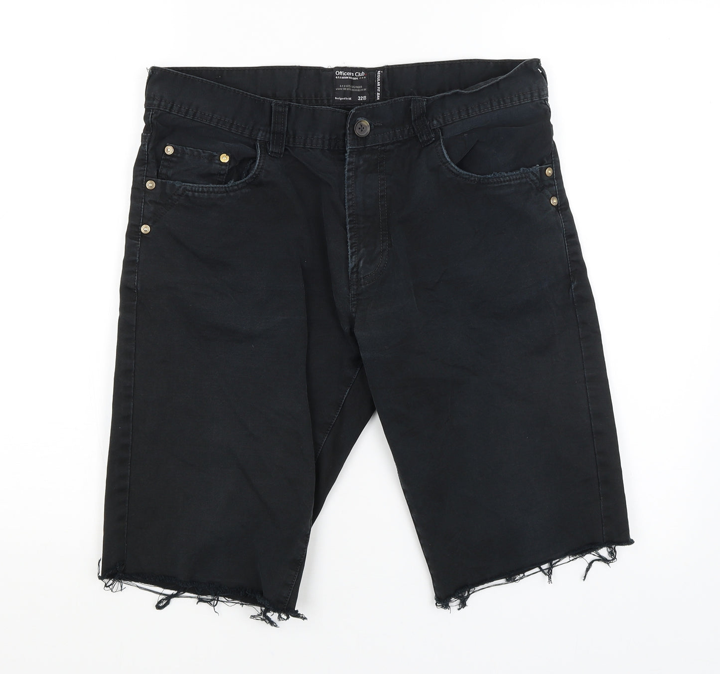 Officers Club Mens Black   Bermuda Shorts Size 32 in