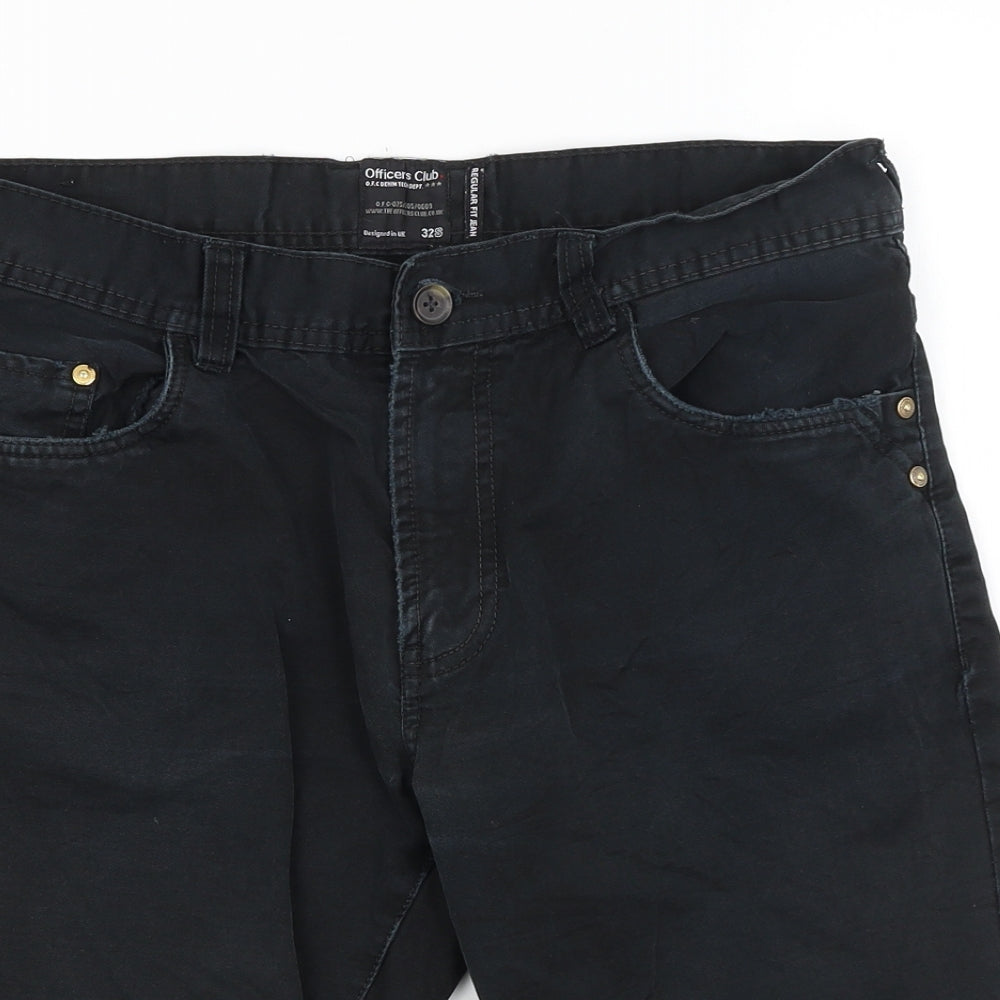 Officers Club Mens Black   Bermuda Shorts Size 32 in