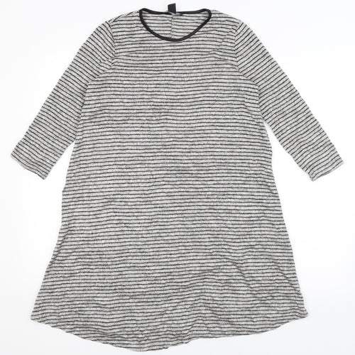 Atmosphere Womens Grey Striped  T-Shirt Dress  Size 8