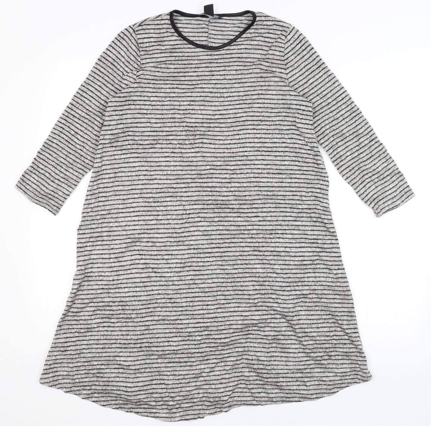 Atmosphere Womens Grey Striped  T-Shirt Dress  Size 8