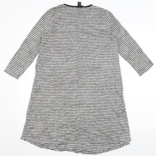 Atmosphere Womens Grey Striped  T-Shirt Dress  Size 8