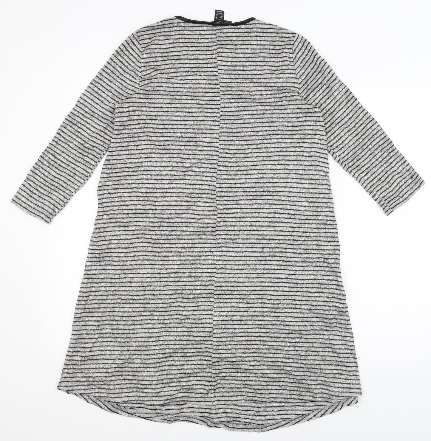 Atmosphere Womens Grey Striped  T-Shirt Dress  Size 8