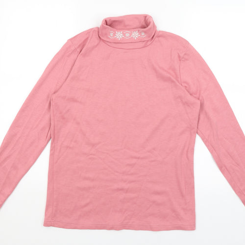 Afibel Womens Pink   Basic T-Shirt Size 14