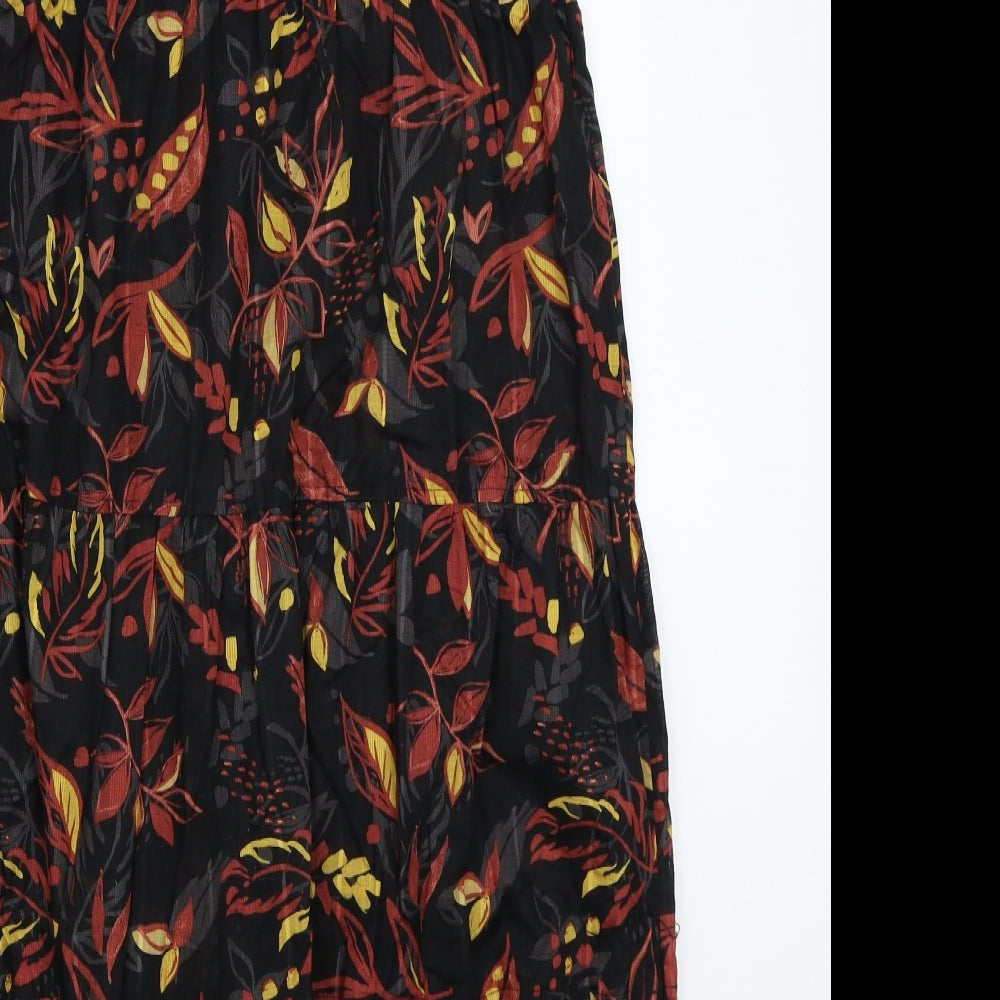 TU Womens Black Floral  A-Line  Size 16