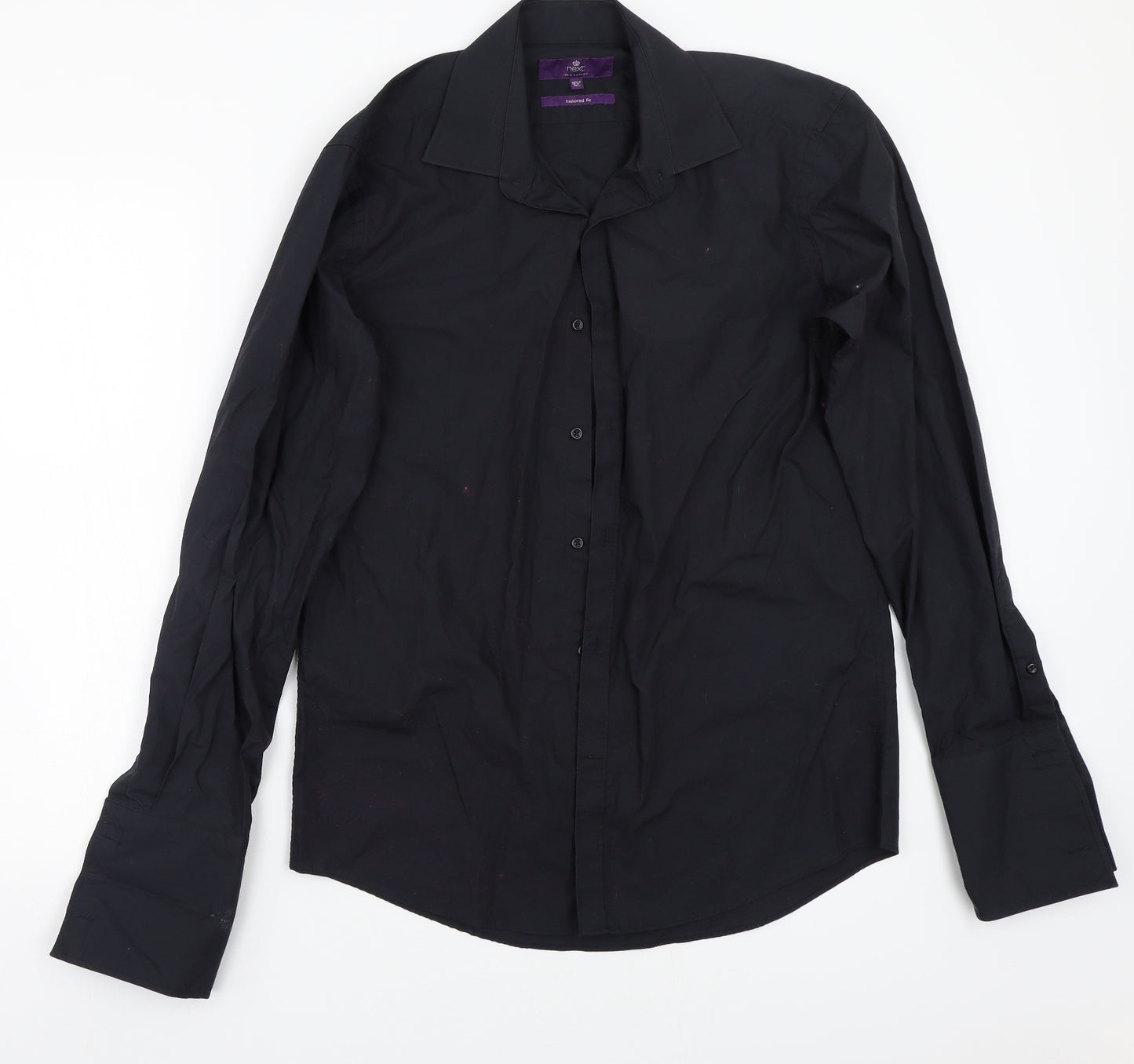 NEXT Mens Black    Button-Up Size 15.5