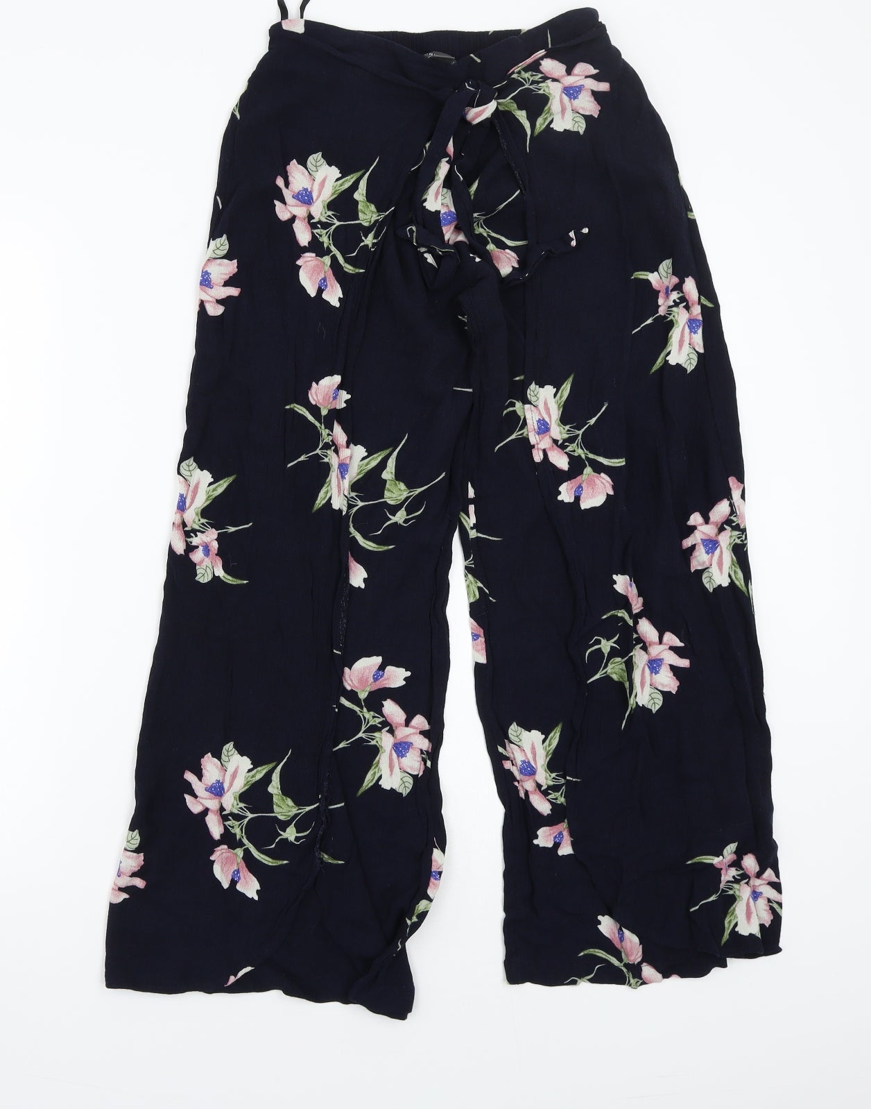 Primark Womens Blue Floral  Trousers  Size 10 L24 in