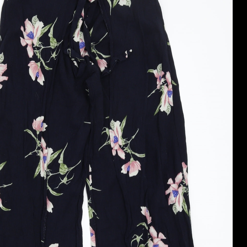 Primark Womens Blue Floral  Trousers  Size 10 L24 in