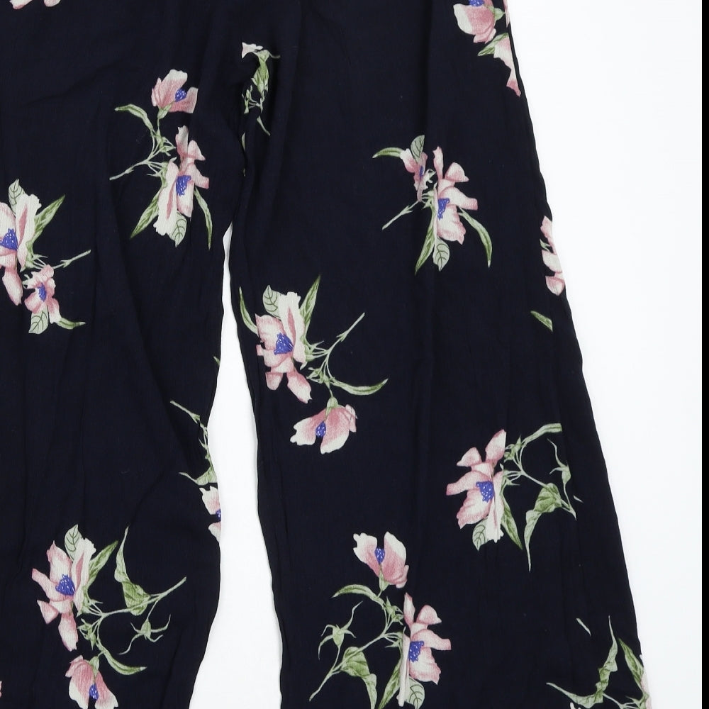 Primark Womens Blue Floral  Trousers  Size 10 L24 in