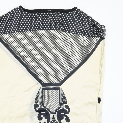 Warehouse Womens Beige Geometric  Basic Blouse Size S