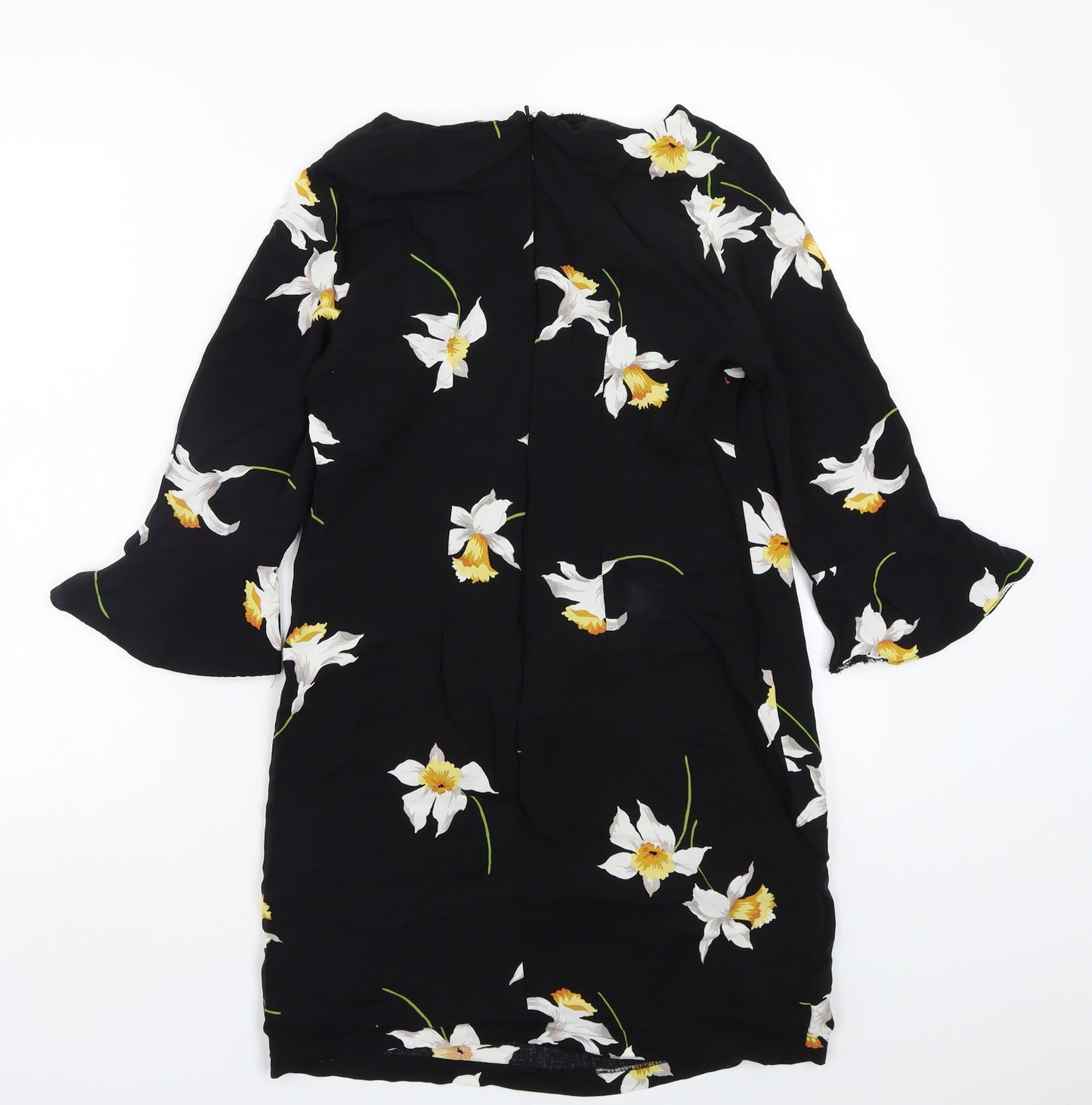 Dorothy Perkins Womens Black Floral  A-Line  Size 10