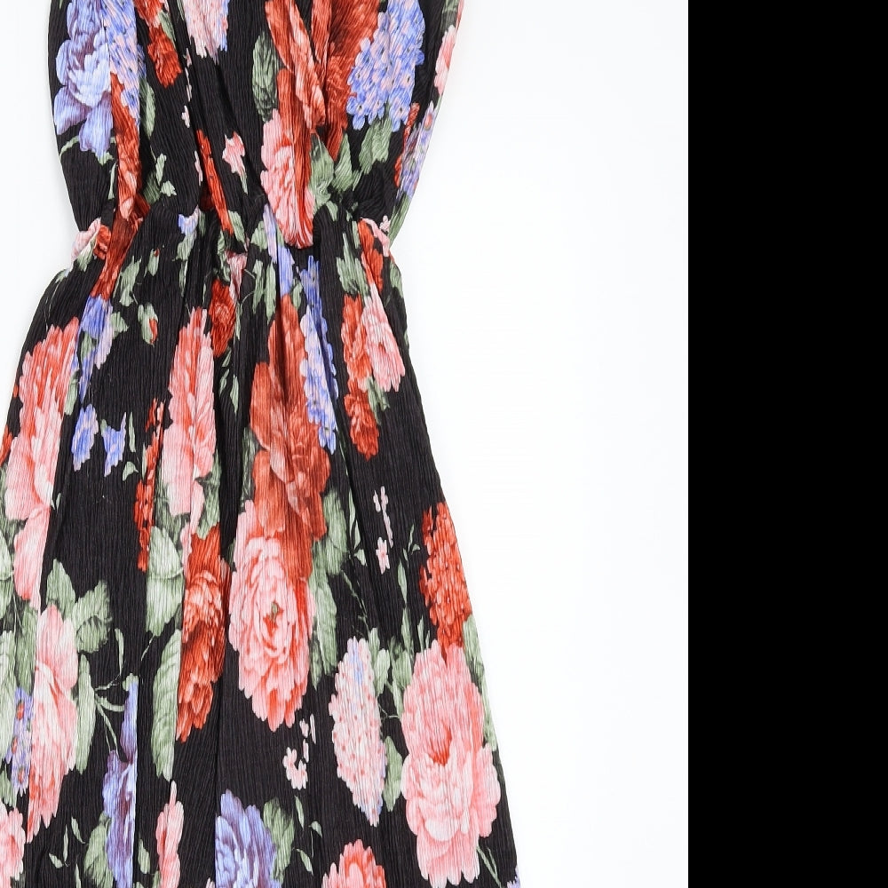 Newlook Womens Black Floral  Jumpsuit One-Piece Size 8