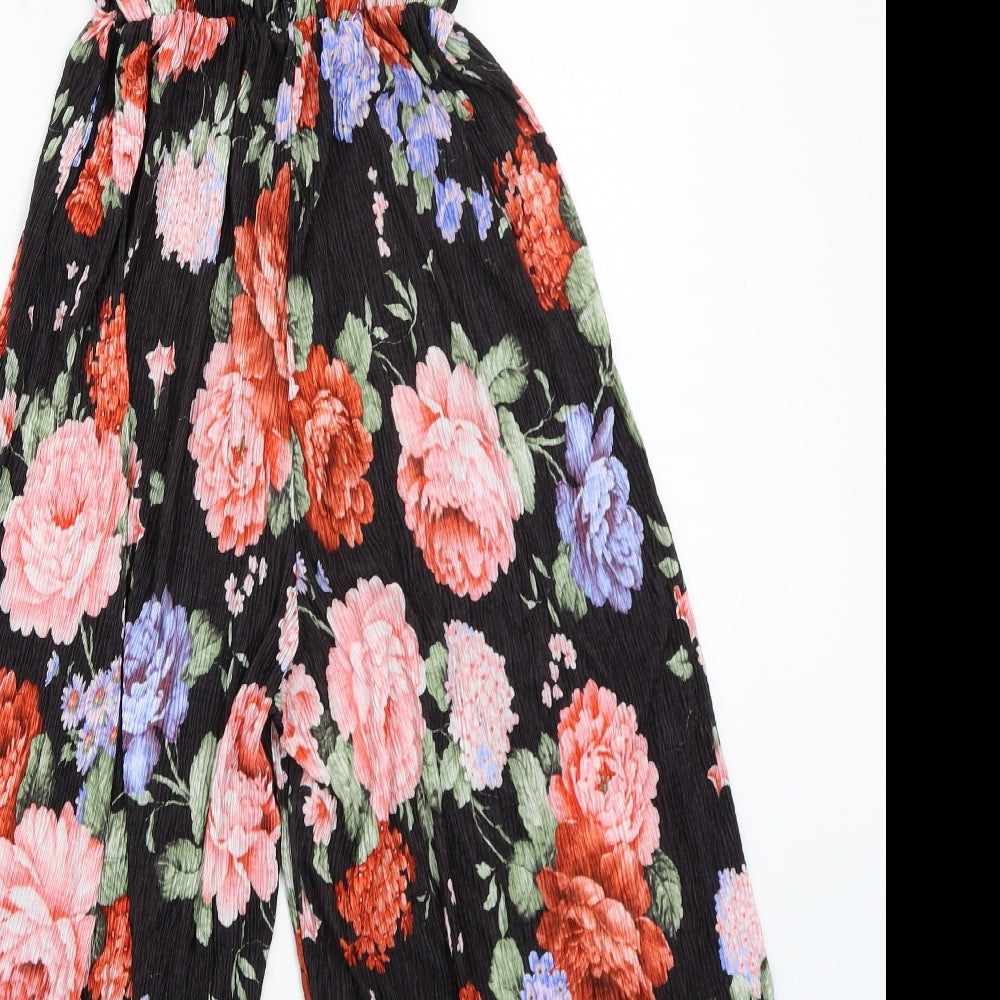 Newlook Womens Black Floral  Jumpsuit One-Piece Size 8