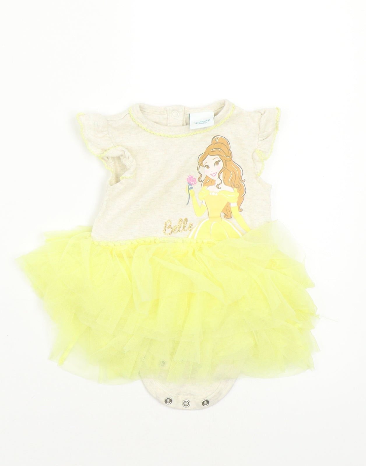 Disney Girls Yellow   Babygrow One-Piece Size 6-9 Months