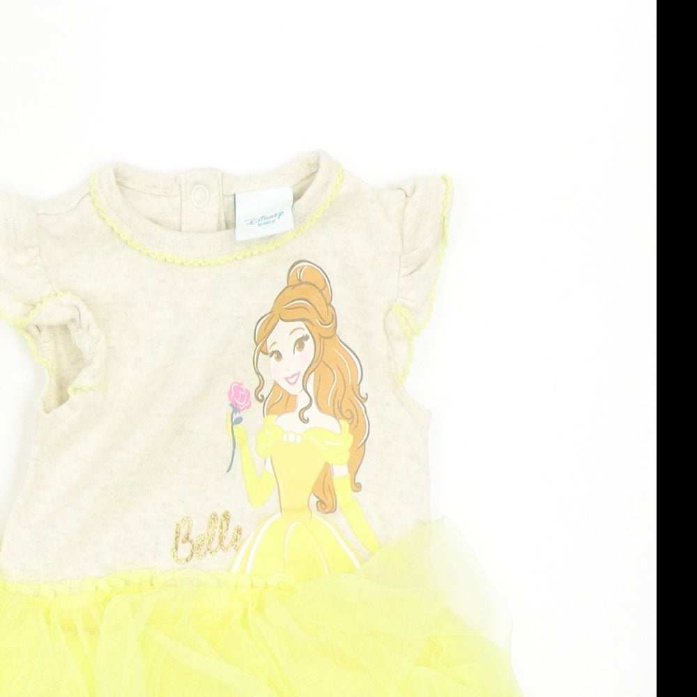 Disney Girls Yellow   Babygrow One-Piece Size 6-9 Months