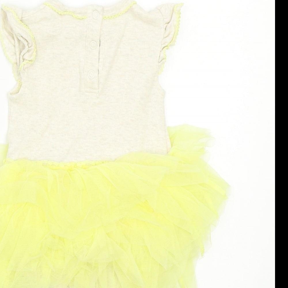 Disney Girls Yellow   Babygrow One-Piece Size 6-9 Months