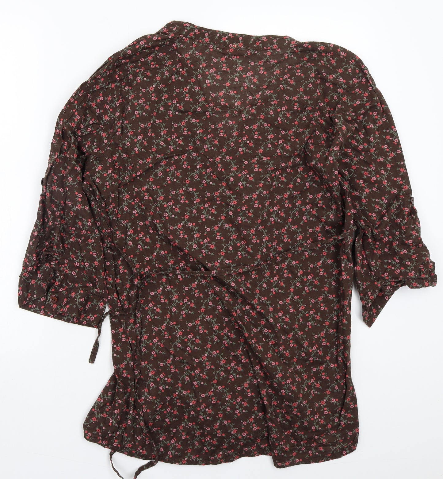 glamour rosa Womens Brown Floral  Basic Button-Up Size 20