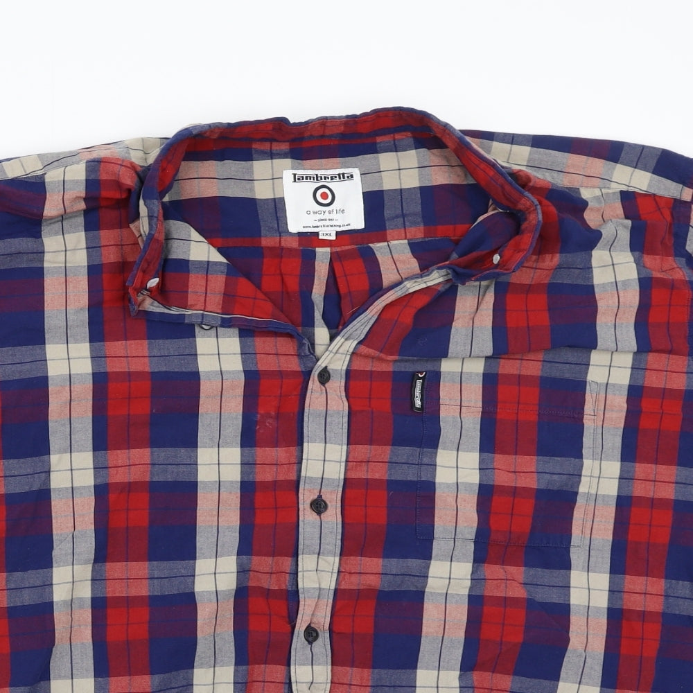 Lambretta Mens Red Check   Button-Up Size 3XL
