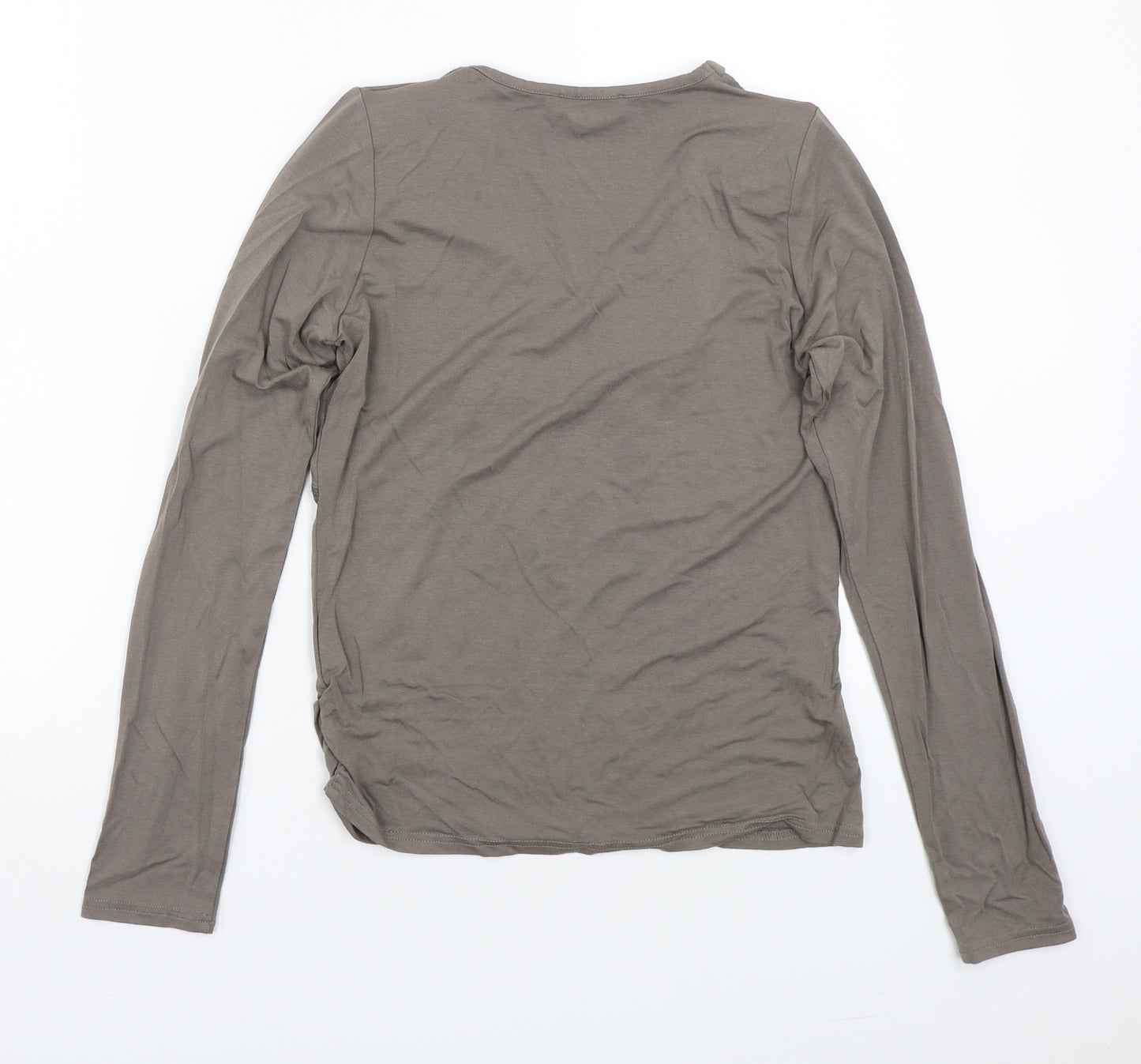 Mia Solano Womens Green   Basic T-Shirt Size XS  - shoulder pads