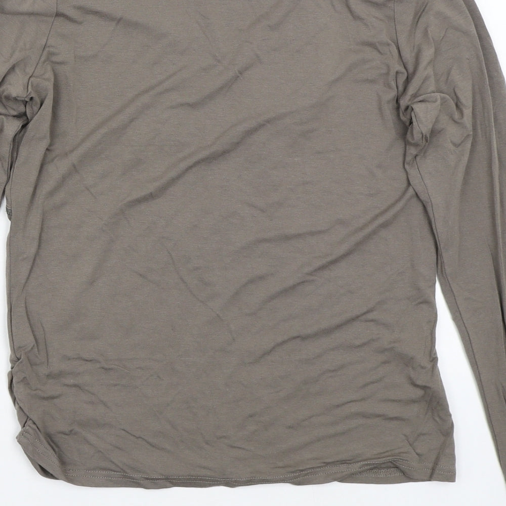 Mia Solano Womens Green   Basic T-Shirt Size XS  - shoulder pads