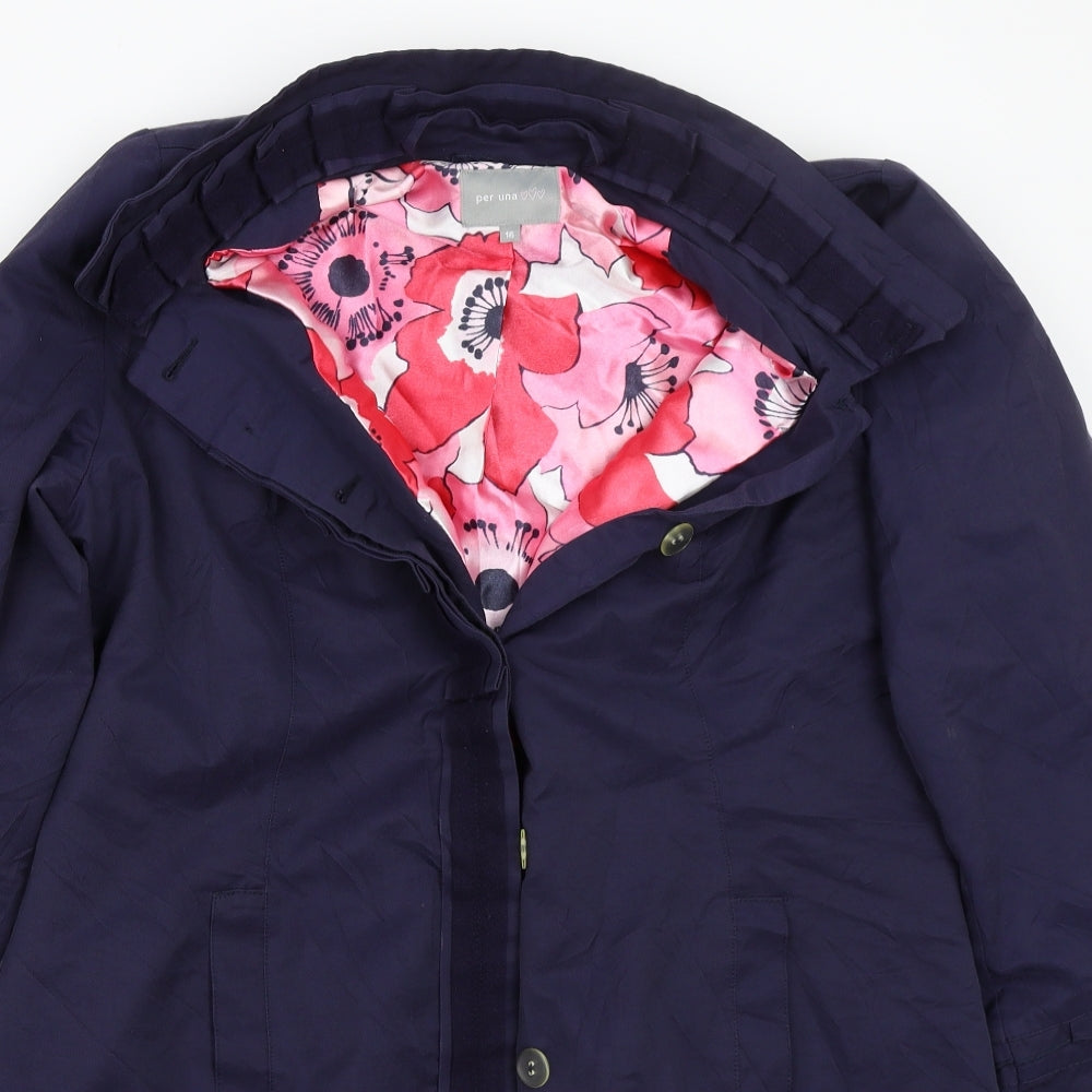 Per Una Womens Blue   Jacket Coat Size 16