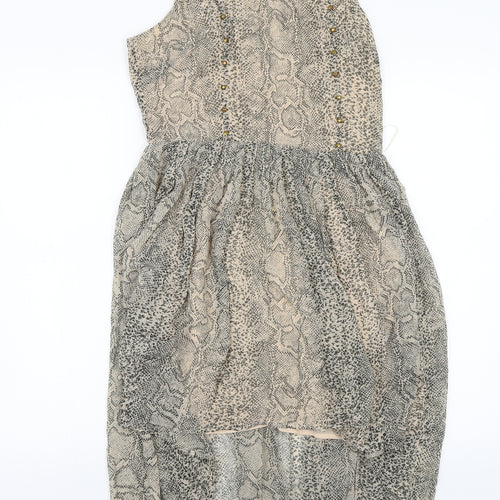 Oasis Womens Beige Animal Print  A-Line  Size 12