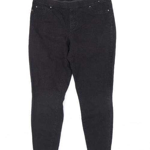 Denim & Co. Womens Black  Denim Skinny Jeans Size 16 L28 in