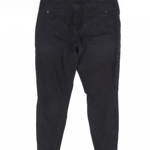 Denim & Co. Womens Black  Denim Skinny Jeans Size 16 L28 in
