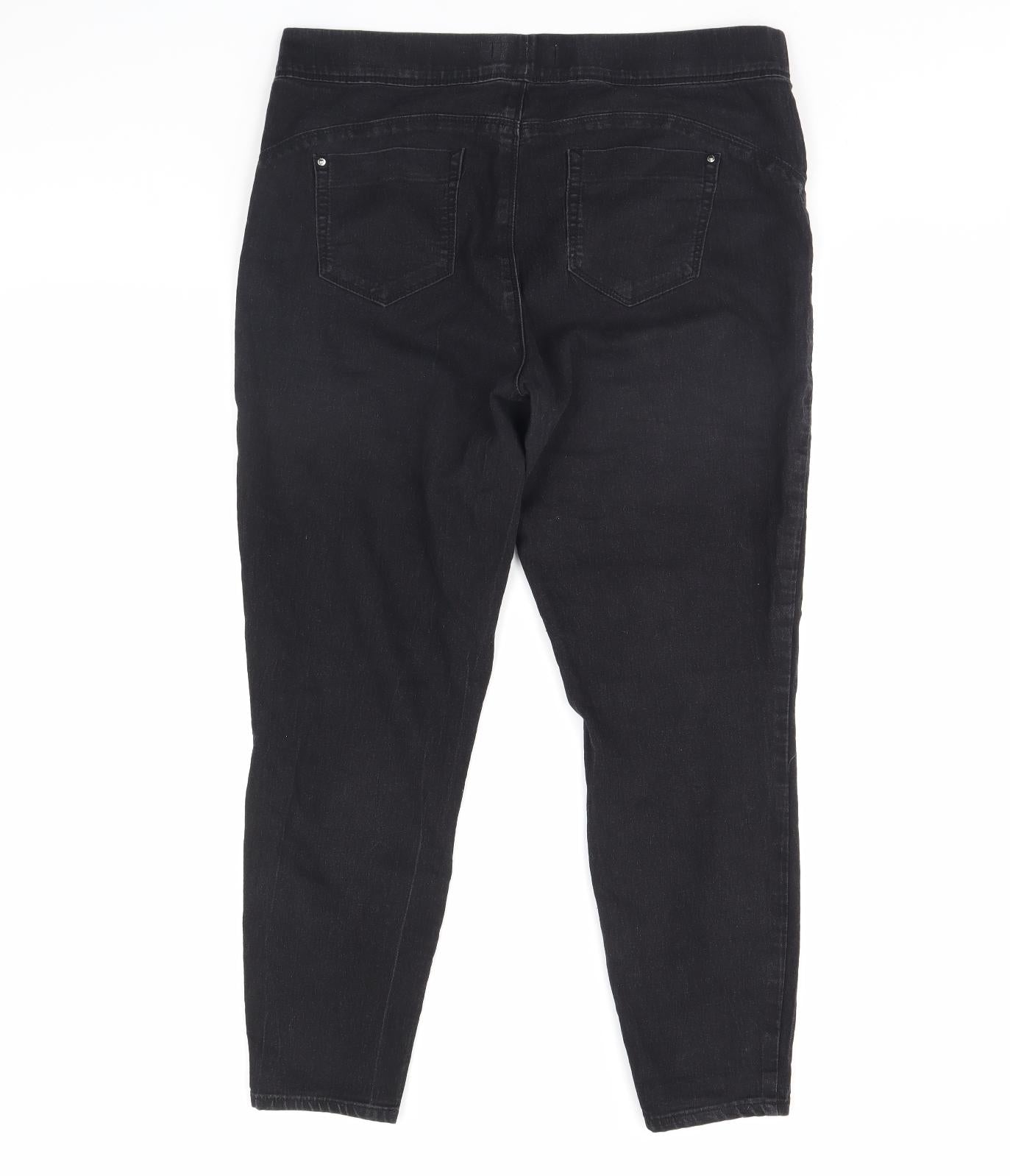 Denim & Co. Womens Black  Denim Skinny Jeans Size 16 L28 in