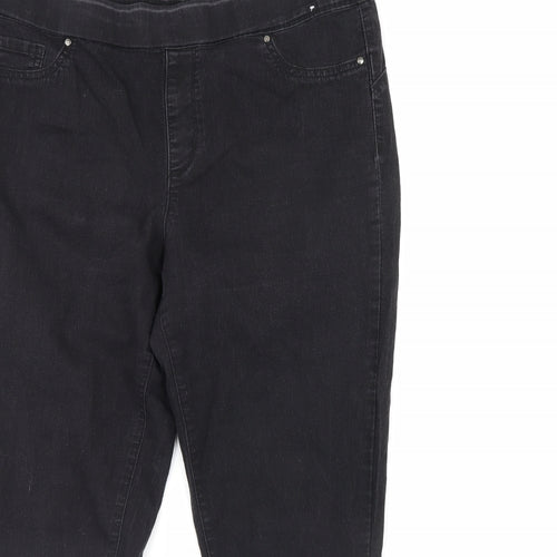 Denim & Co. Womens Black  Denim Skinny Jeans Size 16 L28 in