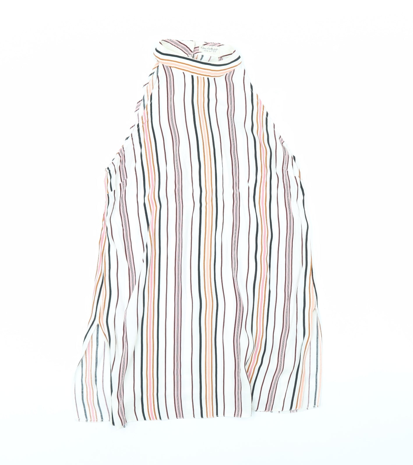 Miss Selfridge Womens White Striped  Basic Tank Size 10