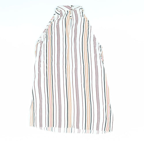 Miss Selfridge Womens White Striped  Basic Tank Size 10