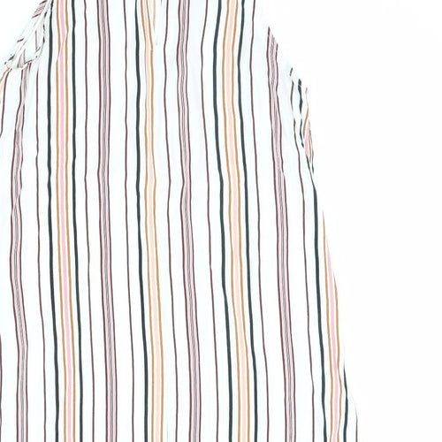 Miss Selfridge Womens White Striped  Basic Tank Size 10