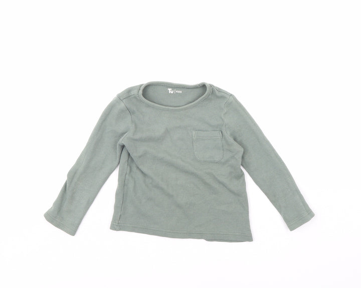 TU Boys Green Basic T-Shirt Size 2 Years