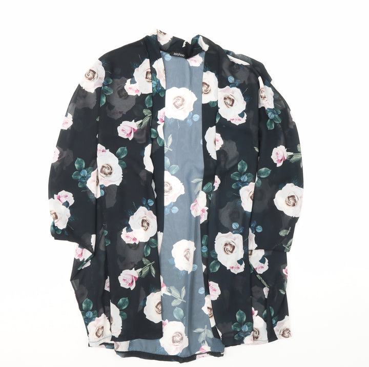 Boohoo Womens Black Floral  Jacket  Size 20