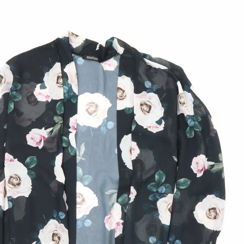 Boohoo Womens Black Floral  Jacket  Size 20