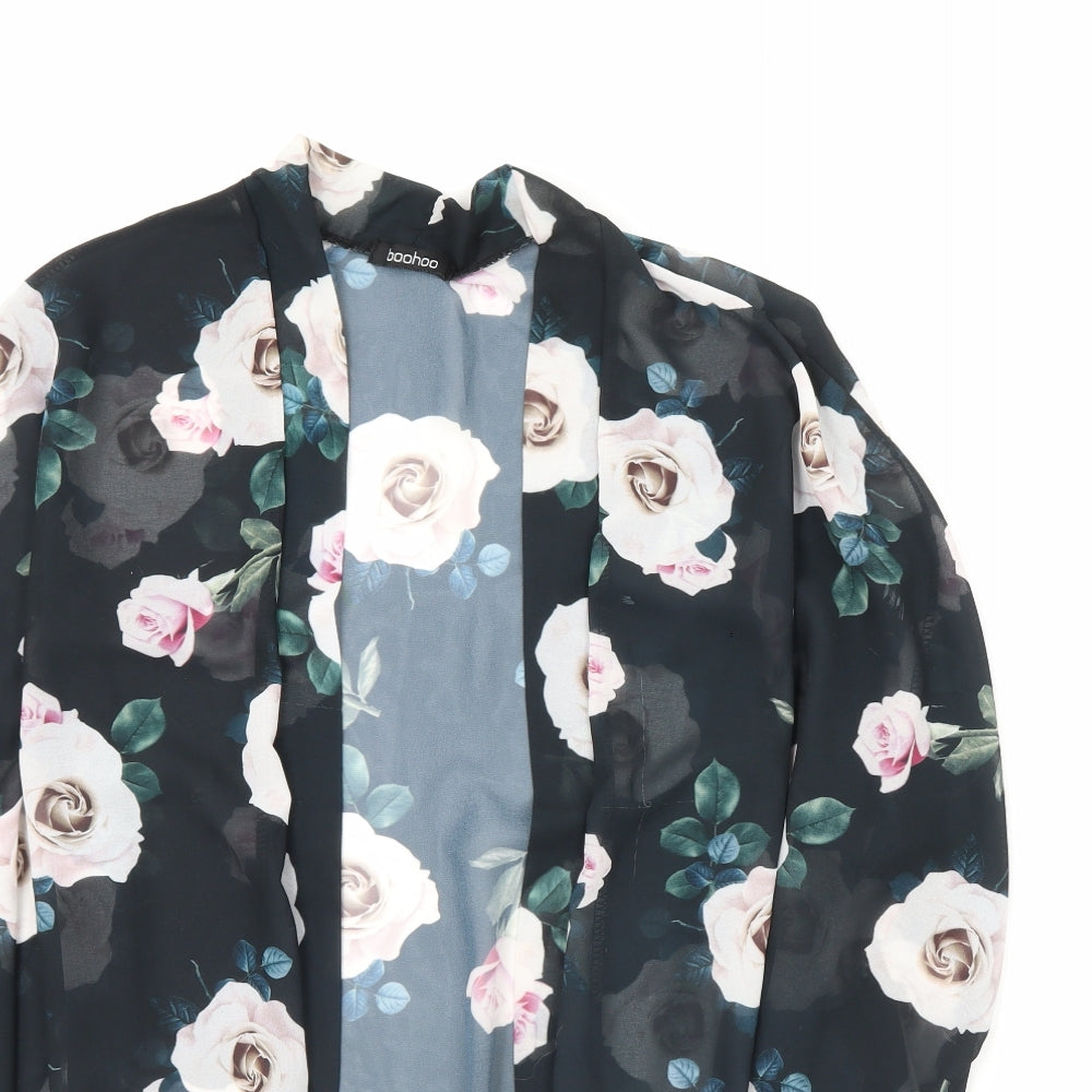 Boohoo Womens Black Floral  Jacket  Size 20