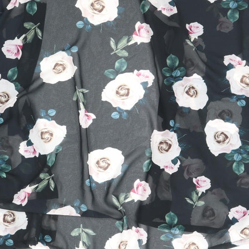Boohoo Womens Black Floral  Jacket  Size 20